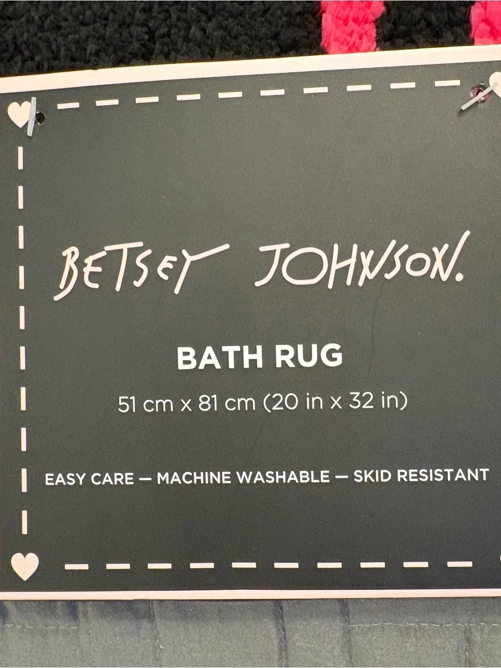 Betsey Johnson Halloween Candy Bath Mat Spider Accent Rug Pink & Black Spiderweb